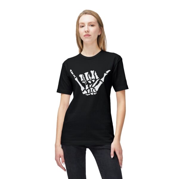 Hang Loose Shaka Skeleton Bones Unisex Midweight T-shirt, Made in US - Image 7