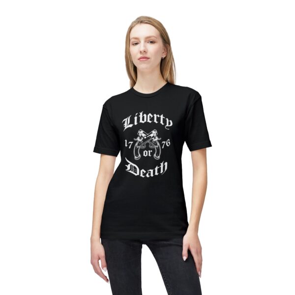 Liberty or Death  Unisex Midweight T-shirt, Made in US - Image 3